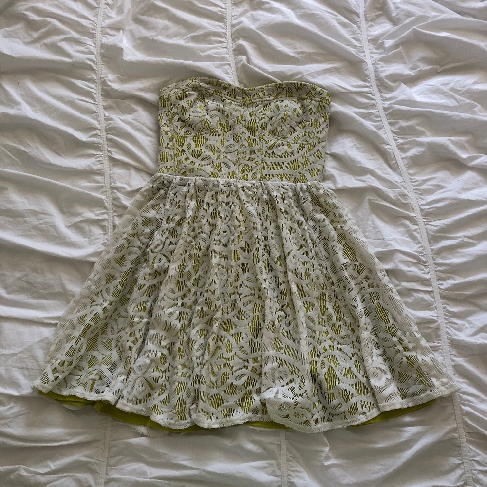 Vintage GUESS Strapless Corset Lace Dress
